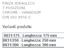 PINZA IDRAUL 18 cm CRO/VAN