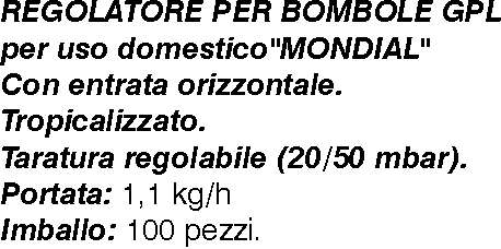 REGOLATORE GAS BASSA PRES.