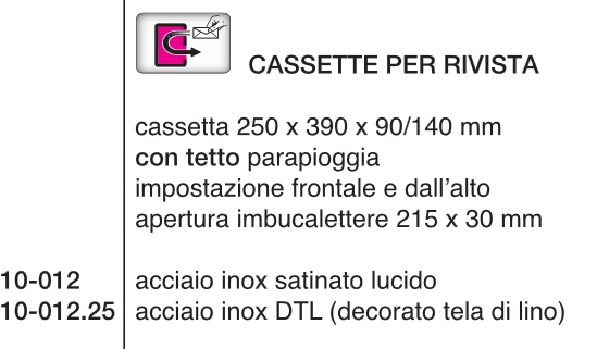 CASSETTA POST RIVIS C/T IX