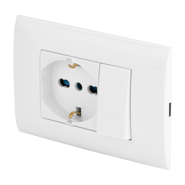 PLACCA C/DEVIATORE +SCHUKO