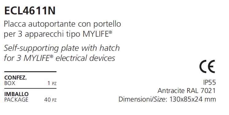 PLACCA AUTOPORTANTE IP55  