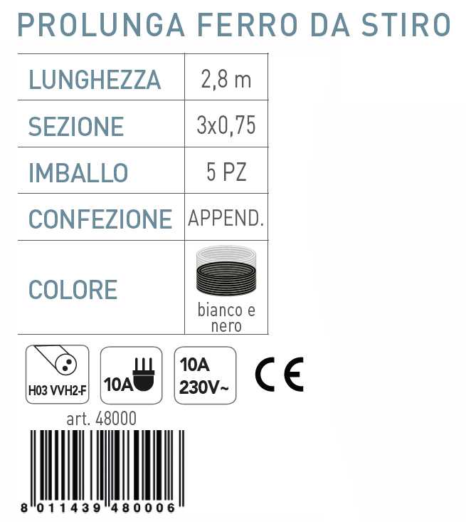 PROLUNGA FERRO STIRO MT2.8