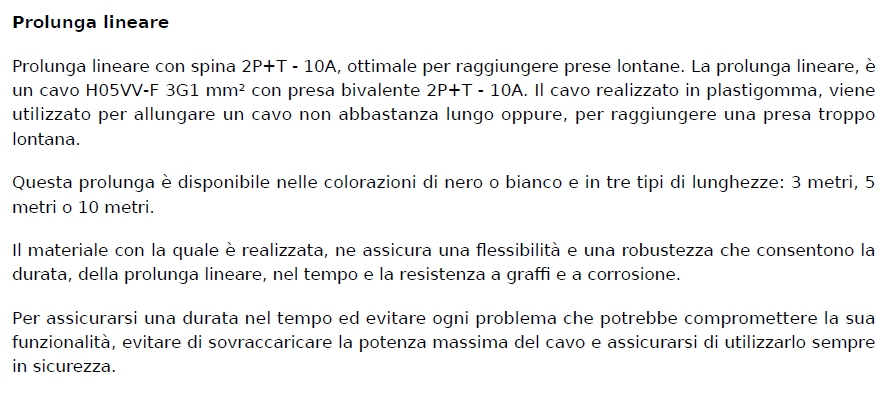 PROL LIN 3M  10A 3x1 NERA 