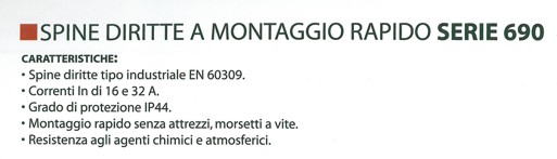 SPINA DRITTA 16A 24V 2 POL