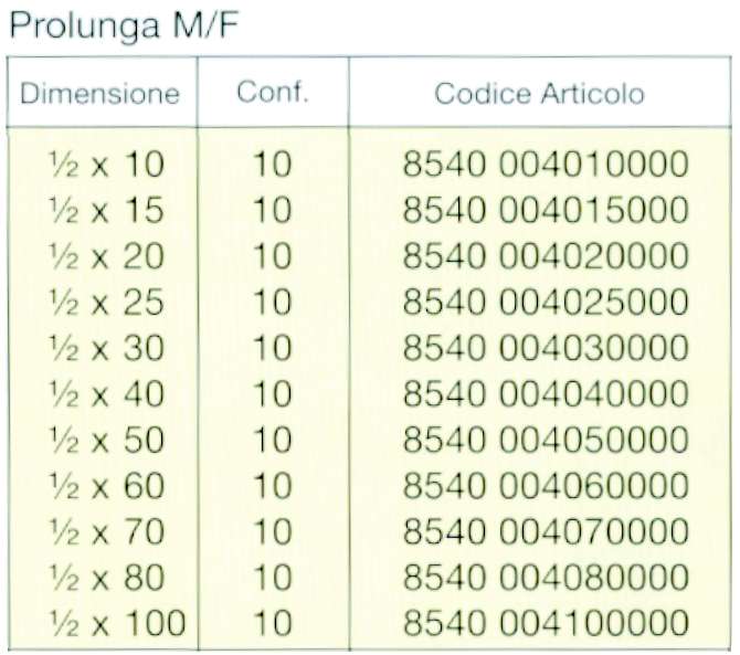 PROLUNGA MF OTTONE 1/2x10 