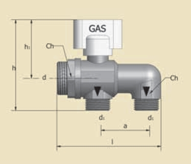 RUBIN. COLL GAS 1" 3X3/4EK