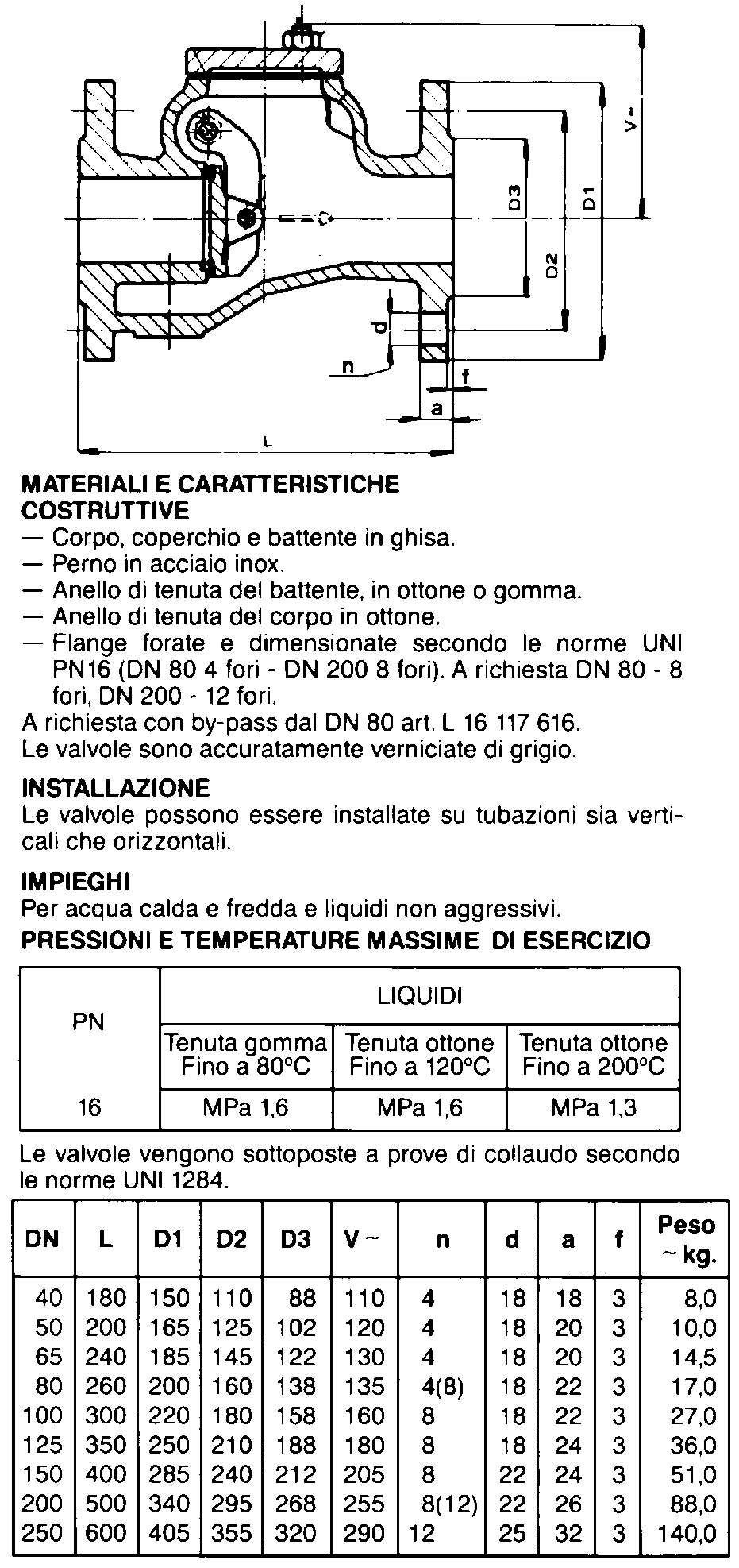 VALVOLA CLAPET PN16 DN65  