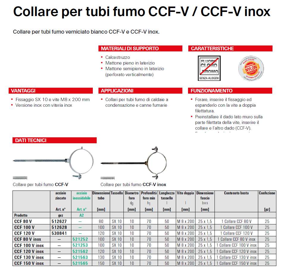 COLLARE B/CO CLIP CCF diametro 100