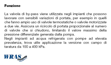 VALVOLA BY-PASS DIFFER 3/4