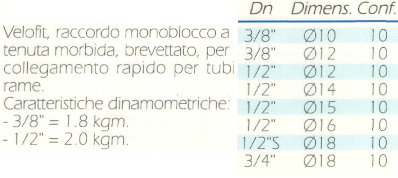 RACCORDO VELOFIT    3/8x10