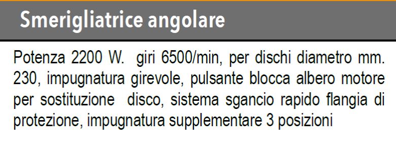 SMERIGLIATRICE 2200W MM230