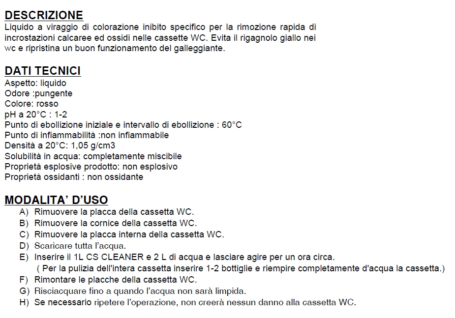 DISINCR CASS WC CS CLEANER