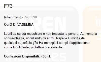 F73 OLIO DI VASELLINA 400M
