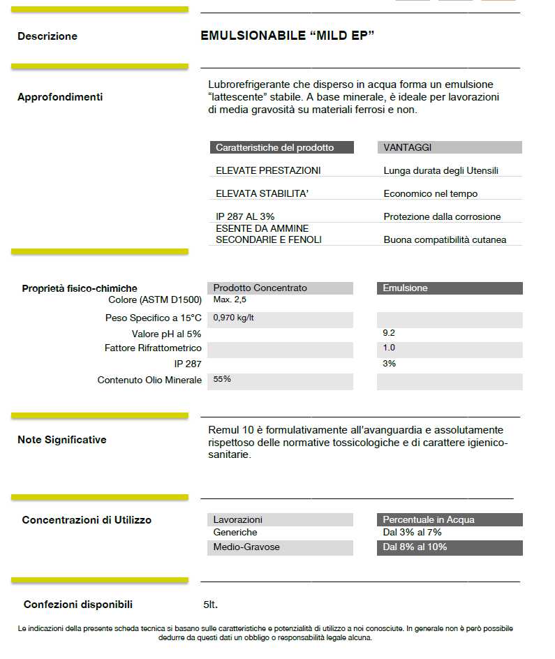 OLIO EMULSIONAN REMUL10 5L