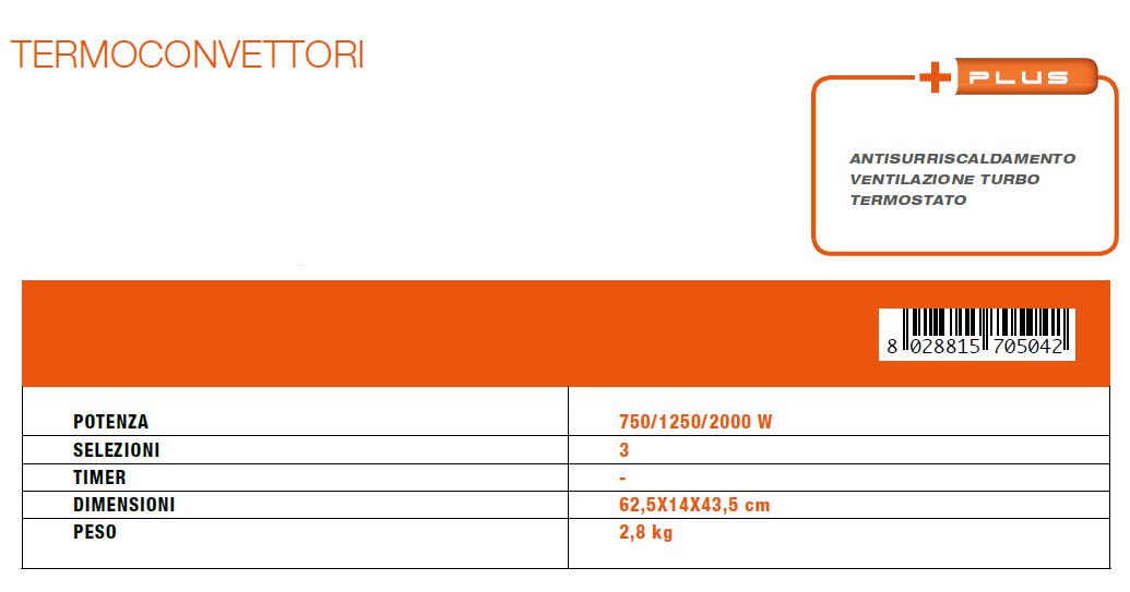 TERMOCONVETTORE VENT 2000W