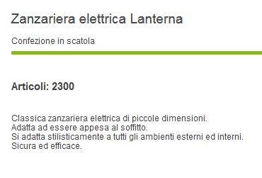 ZANZARIERA ELET LANTERNA  