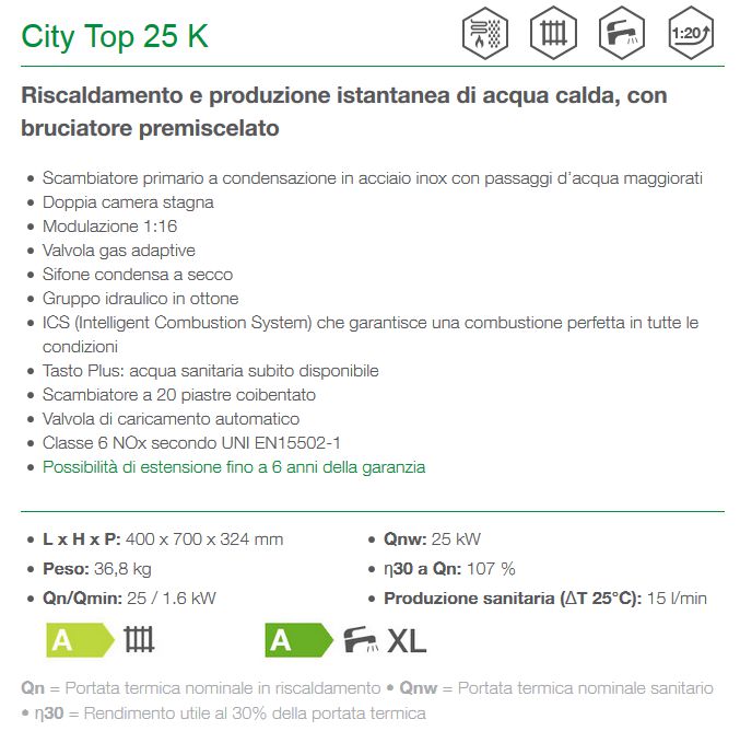 CALDAIA CITY TOP 25 K     