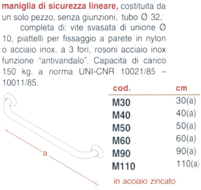 MANIGLIONE OR 30cm BIANCO 