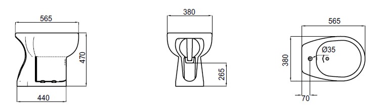 BIDET 1/F GOLIA H49 BIANCO