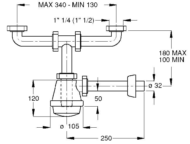 SIFONE C/OT 2V S/PIL 1,1/4