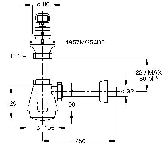 SIFONE C/OT 1V C/PIL 1,1/4