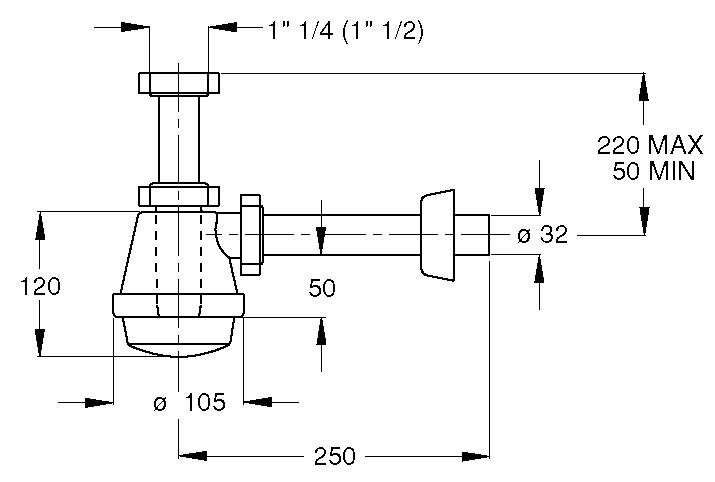 SIFONE C/OT 1V S/PIL 1,1/4