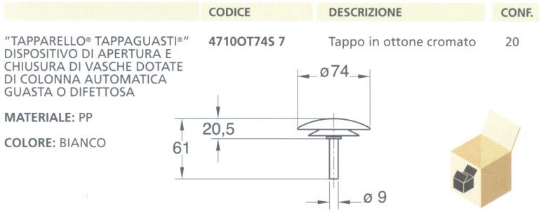 TAPPAGUASTI PER VASCA     