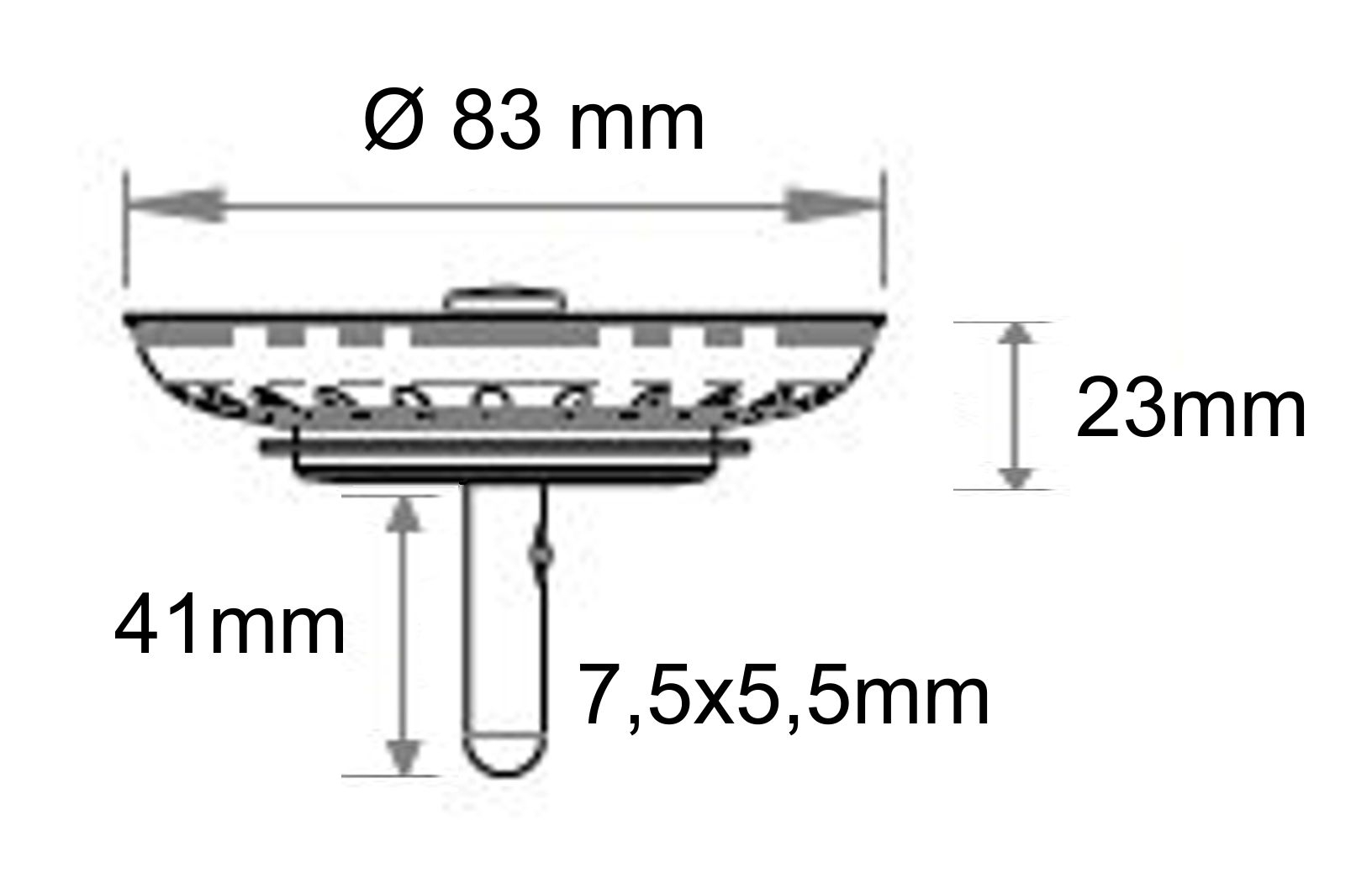 TAPPO BASKET INOX    diametro  83 