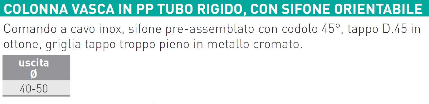 COLONNA VASCA C/SIF ORIENT