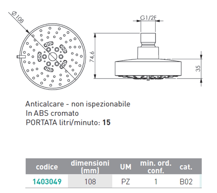 SOFFIONE D.108 5FUNZ.CROMO