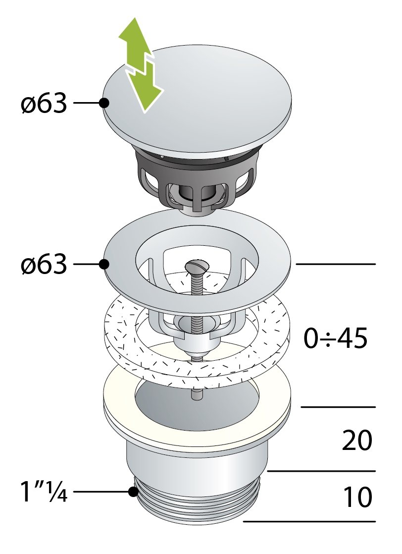 PILET UNI CLICLAC diametro 63 11/4