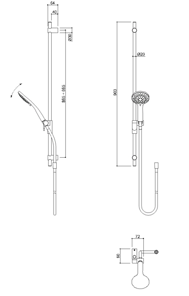 SALISC INOX diametro 20 H900 REGOL