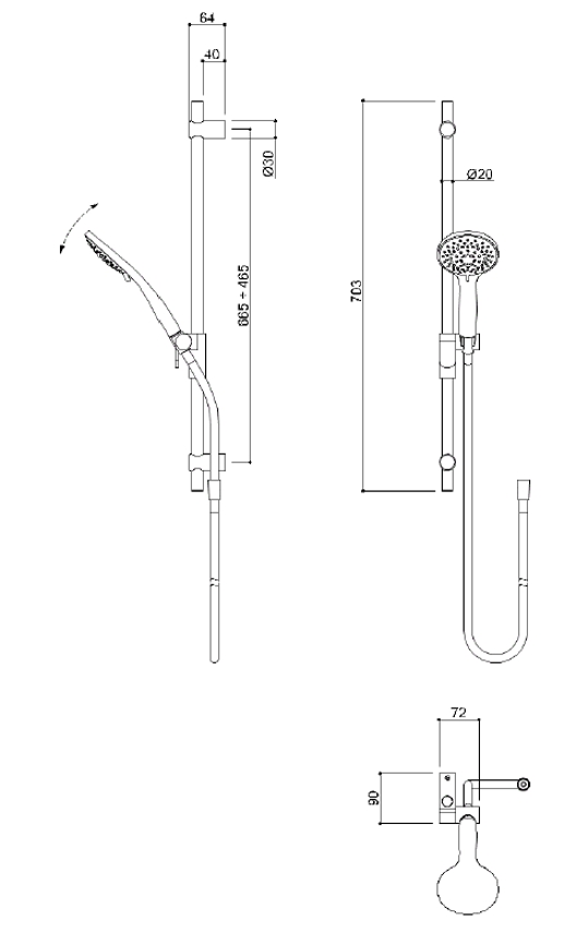 SALISC INOX diametro 20 H700 REGOL