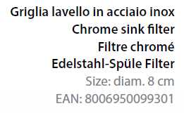 GRIGLIA ACCIAIO LAVEL diametro  80