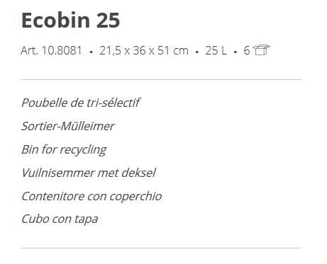 PATTUMIERA ECOBIN 25 BLU  