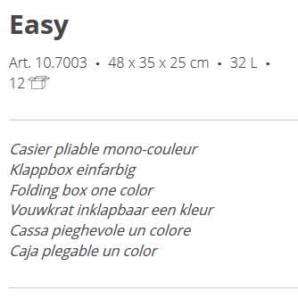 CASSETTA PIEGHEVOLE SPESA 