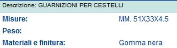 GUARNIZIONE X TAPPO BASKET