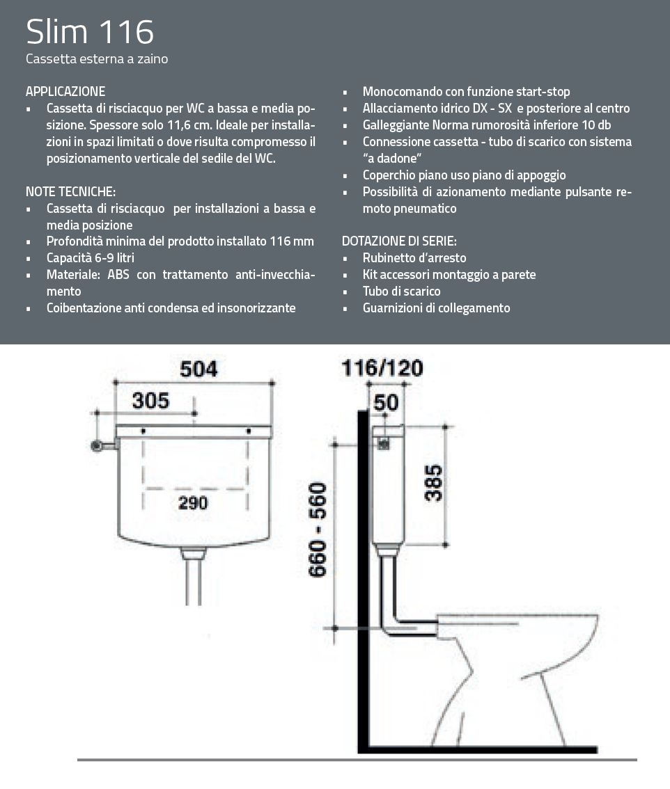 CASSETTA ESTERNA SLIM 116 
