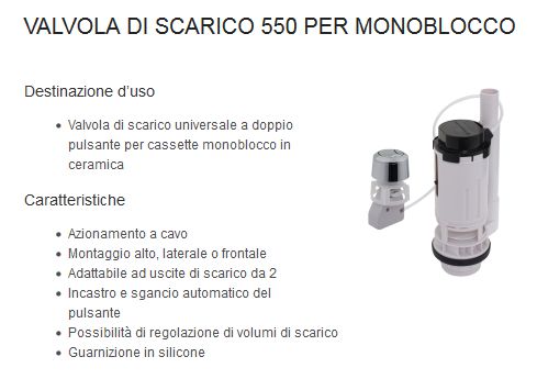 VALVOLA SCAR 550 x MONOBL.