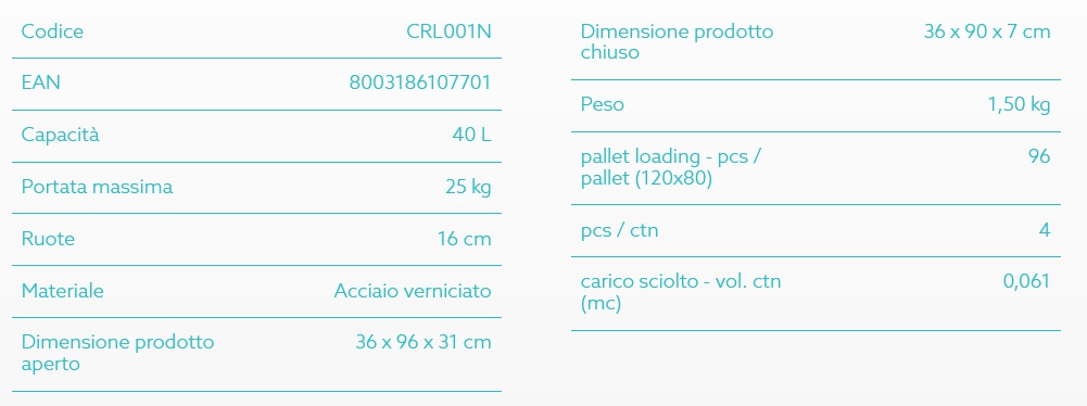 CARRELLO SPESA ROLLY NERO 