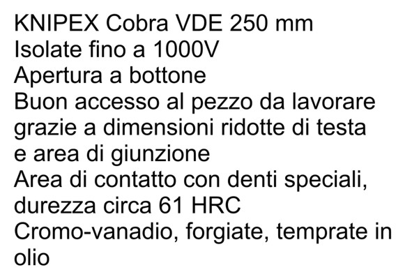 PINZA COBRA ISOL 1000V 250
