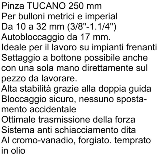 PINZA TUCANO       MM  250