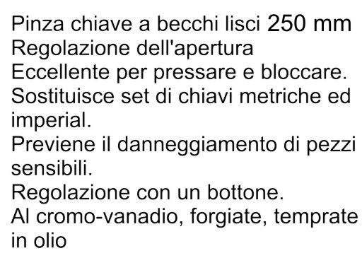 PINZA CHIAVE B/LISC MM 250