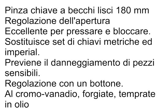 PINZA CHIAVE B/LISC MM 180