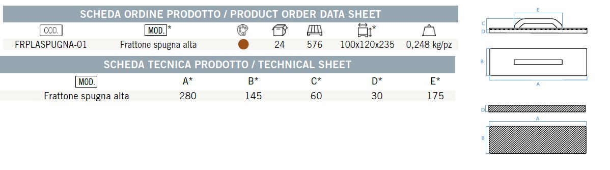 FRATTONE POLIFLEX  29x15X4