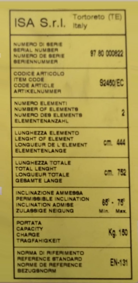 SCALA EUROPEA 2450/EC     