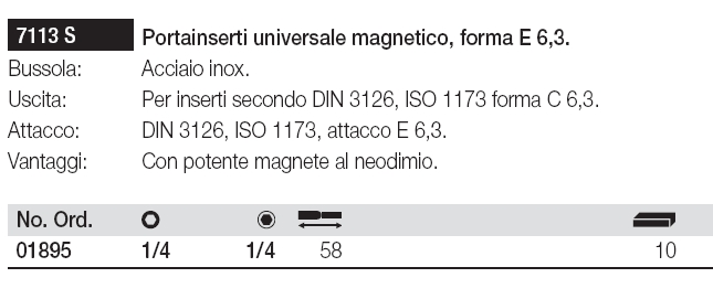 PORTAINSERT MAGN 1/4x58 MM