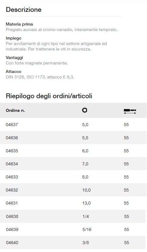 INSERTO PROL BUSSOLA  8x55