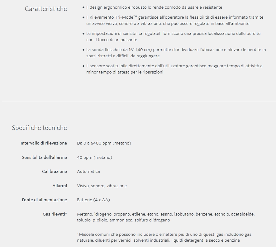 RILEVAT. GAS COMB. CD-100 