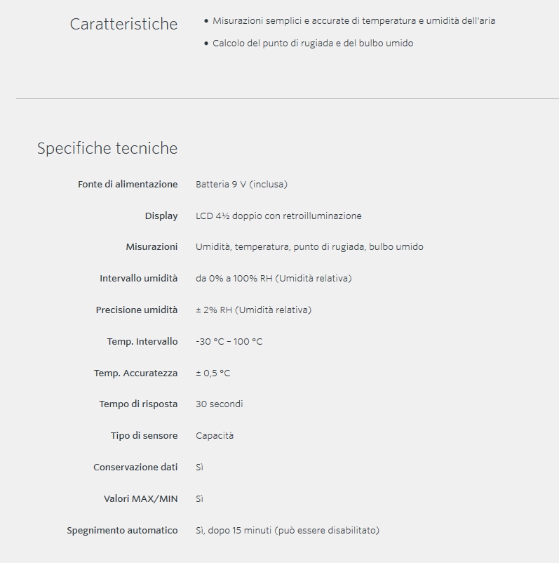 TESTER UMIDIT?/TEMP HM-100
